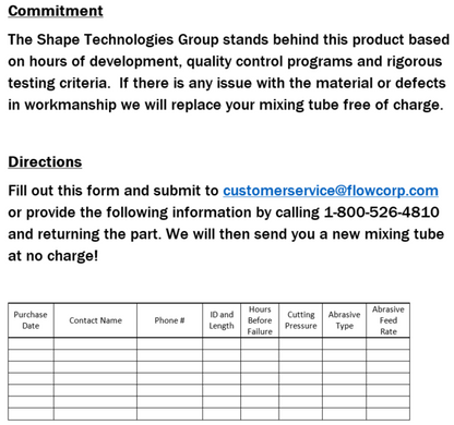 DELTA NXT Premium Waterjet Mixing Tube for Paser® ECL & Paser® 4